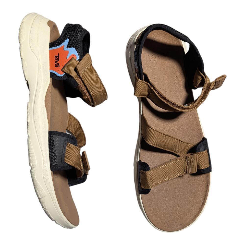 Teva Zymic Men's Honey Brown Black Sport Travel Casual Summer Sandals Sz 14